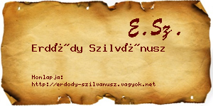 Erdődy Szilvánusz névjegykártya